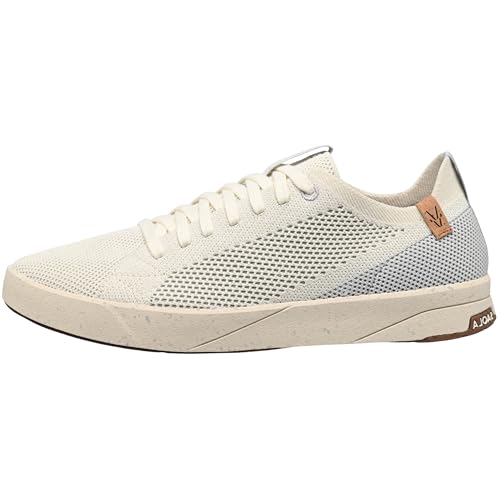 SAOLA Men's Cannon Knit 2.0 Sneaker– Lightweight Vegan Walking Shoes, Breathable Recycled Knit Casual Sneakers, Cork Insole Comfort, Eco Friendly Everyday Travel Shoes, White, 44 EU / 10.5 US