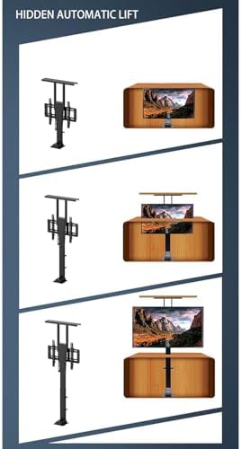 Motorized TV Lift Bracket, Adjustable Electric Mount for Hidden Cabinet Installation, Supports Up to 132lbs, Secure & Space-Saving Design for Flat Screen TVs