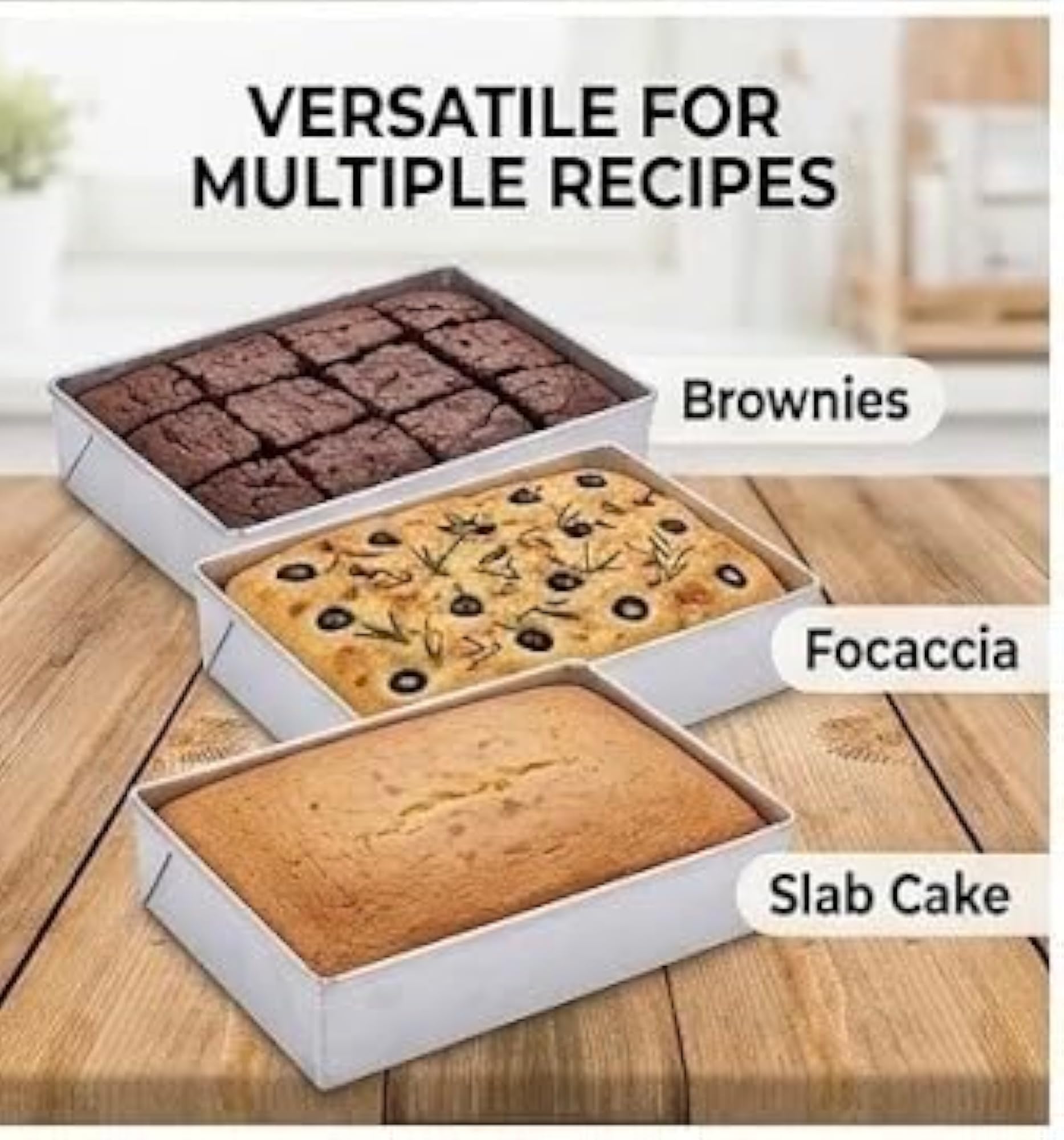 Aluminium Rectangle Cake Pan Baking Tray, Perfect for Cakes