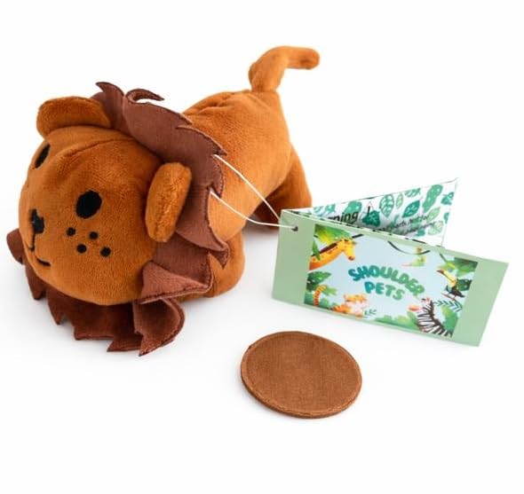 Image of OTTO'S WORLD Magnetic Shoulderpet Lion Plush Toy for Kids | Wearable Soft Plush Shoulder Buddy | Cute Animal Stuffed Toy | Birthday & Return Gift for Boys & Girls (Pack of 1)