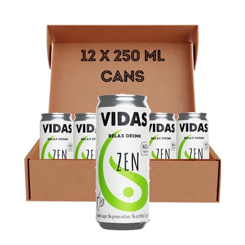 VIDAS | ZEN Relax Drink | Jasmine & Green Tea | 250 ml Can Pack of 12 | Soothing & Relaxing with Natural Ingredients