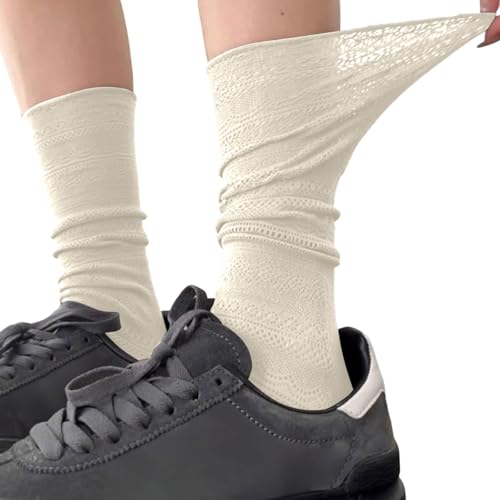 Calcetines Calientes Elegant, Navidad Mujer Medias de Verano Fino de Encaje Calado para Mujeres Estilo Retro Sexy Altas Adelgazantes Y Transpirables