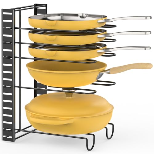 baecel Pots and Pans Organizer Under Cabinet, Improved 5-Tier Adjustable Pot Holders for Kitchen...