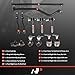 A-Premium Set of 12, Front Upper & Lower Ball Joint, Sway Bar Link, At Pitman Arm & Outer Tie Rod End, Track Bar, Compatible with Jeep Wrangler 1997-2006, TJ 1997-2006, 4WD Only