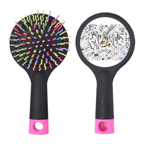 Brosse à cheveux démêlante design graffiti sound volume à base coussin d'air