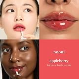 NOONI Korean Lip Oil Set - Appleberry & Appleblacktea - Long-Lasting, Moisturizing, Plumping, Revitalizing for Dry Lips - Waterproof, No Peel Off, Stocking Stuffers Lip Plumper (2EA, 0.12 fl oz)