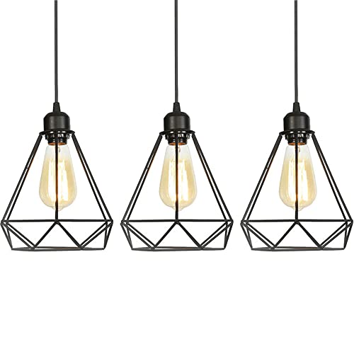 Luminaire suspendu diamant noir E27 pour remplacer vos plafonniers tristes et sombres