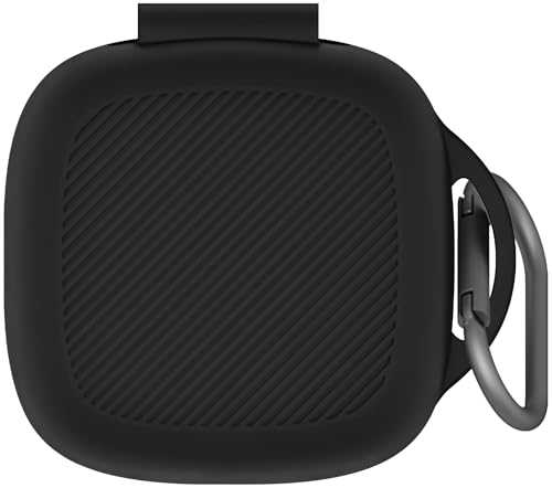 Geiomoo Silicone Case for Raycon Essential Open Earbuds Soft Flexible Scratch Resistant Protective Cover with Carabiner (Black)