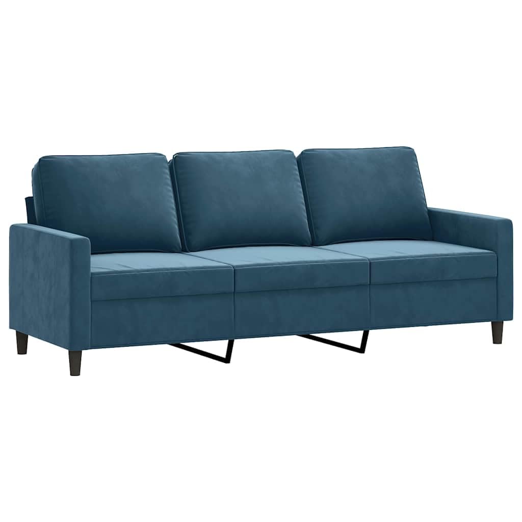 vidaXL Driezitsbank 180 cm fluweel blauw