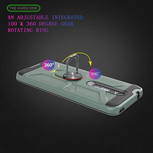 Starlodes Compatible For Coolpad Legacy Brisa Phone Case,Cp3706As Case,[Hd Screen Protector] Shockproof Protective Cover With Rotatable Ring Kicktand Fit Magnetic Car Mount-Midnight Green #TOP2