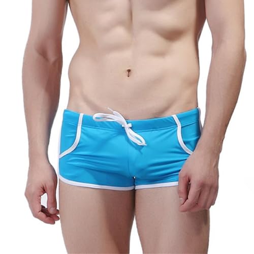 Men's Swim Trunk Swimwear Comfortable Bathing Suit Board Short Sexy Boxer Brief with Drawstring3