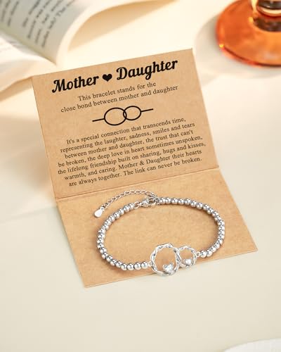 Tarsus-Mother-Daughter-Gifts-Eternal-Love-Connected-at-Heart-Interlocking-2-Circles-Bracelet-Mom-Gifts-Daughter-Gifts-Birthday-Christmas