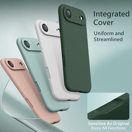 Image of FireNova Magnetic for iPhone Air Case, Compatible with MagSafe, [Integrated Silicone Camera Control Button] [Camera Protection] Microfiber Lining Phone Case for iPhone 17 Air, 6.5 inch, Alpine Green