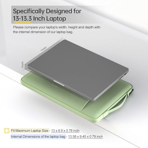 Image of 13 Inch Laptop Sleeve for 2026 MacBook Neo A18, MacBook Air 13-inch Laptop with M5 chip A3449, MacBook Air 13.6-inch Carrying Case, Green