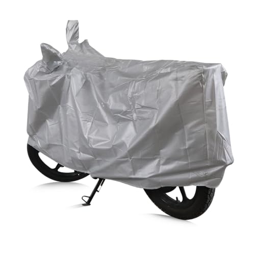 Image of TVS Racing Vehicle Cover with elastic - MC (Vehicle Cover) | Universal Bike Cover for TVS Two Wheelers| UV Protection and Dustproof| Elastic Fit |Silver