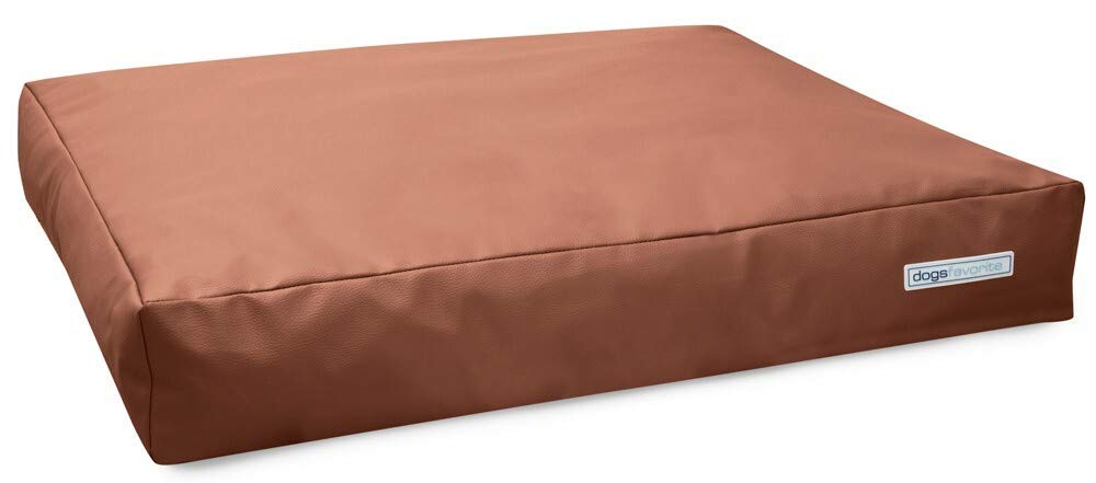 Hundebett Big Pad aus Kunstleder Hundekissen Hundesofa Hundebetten 140 x 110 cm XXL Cognac