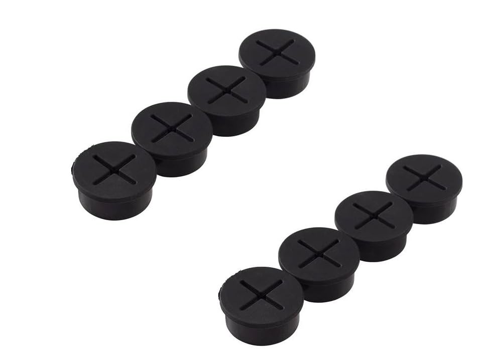 Even 0.8 Inch Flexible Silicone Cord Grommet for Desk, Table and Other Furniture - Hole Cover Cable Management Wire Organizer (Black, 8 Piece)-image-38