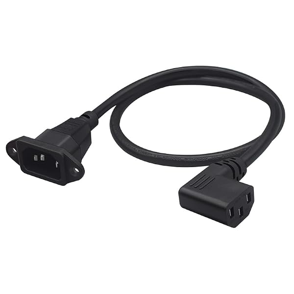 JORINDO 0.6m C14 Male to Right Angle Female C13 Power Cord 10A 250V by JORINDO - Used condition - US$8.71