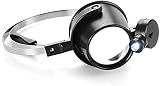 J-Love Loupe Loupe, 15 Fois Type de Masque pour Les Yeux Table de réparation de Lampe Loupe avec tête annulaire Portant Une Table de réparation de loupe Dispositif électronique Loupe de Gravure f
