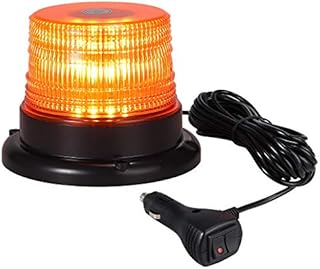 Justech 12/24V Flashing Beacon 40W 40 LED Emergency Warning Strobe Light Amber Strobe Lights 7 Flash Modes Waterproof with Magnetic Base for Truck Vehicle