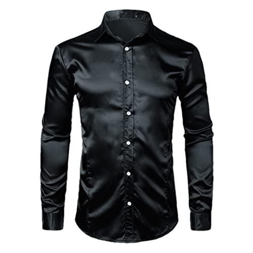 Chemise smoking en satin anti-plis pour homme look impeccable en soirée
