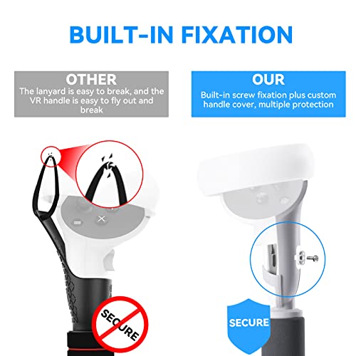 Hibloks Extension Grips For Oculus/Meta Quest 2 Accessories, 2 In 1 Extension Handle For Quest 2 Controllers, Accessory For Beat Saber/Golf Club/Vr Fishing #TOP4