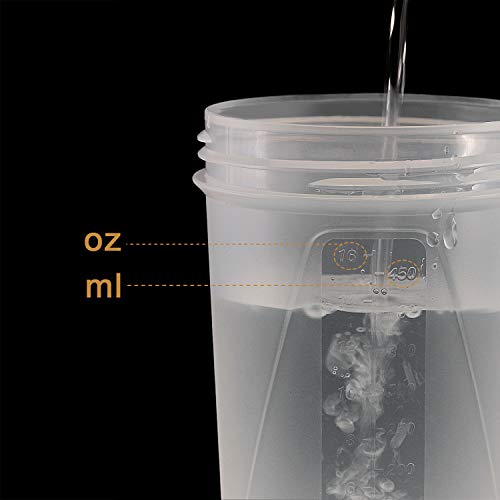 16 Oz Protein Shaker Bottle With Mixer Ball And 2 Interlocking Storage Jars For Pills, Snacks, Coffee, Tea. 100% Bpa Free,Non Toxic And Leak Proof Sports Bottle (Red 24 Oz Without Jar & Bottle) #TOP6