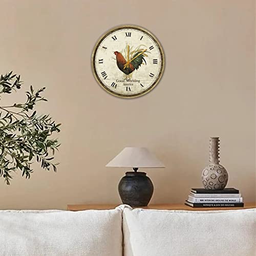 Horloge ronde en bois silencieuse sans tic-tac chambre