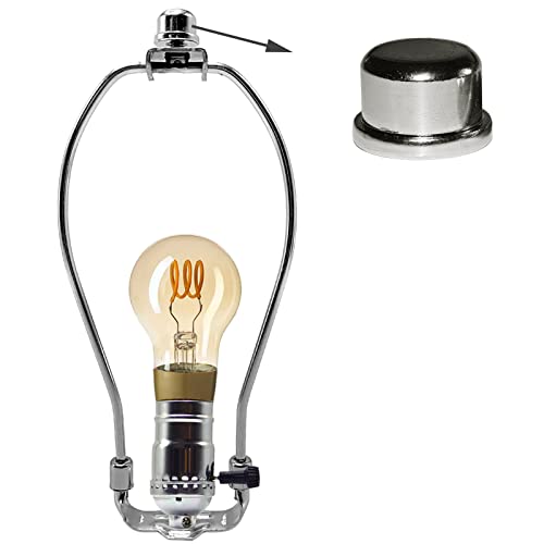 Ecudis Pack Of 5 Solid Metal Lamp Finials Caps Knob For Lamp Shade Holder Harp, 1/2 Inch Tall, Nickel #TOP2