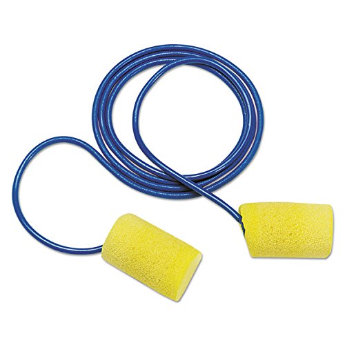 3M Ear Plugs, E-A-R Classic 311-1101, 200 Pairs of Disposable Earplugs, 1 Pair/Poly Bag, Corded,...