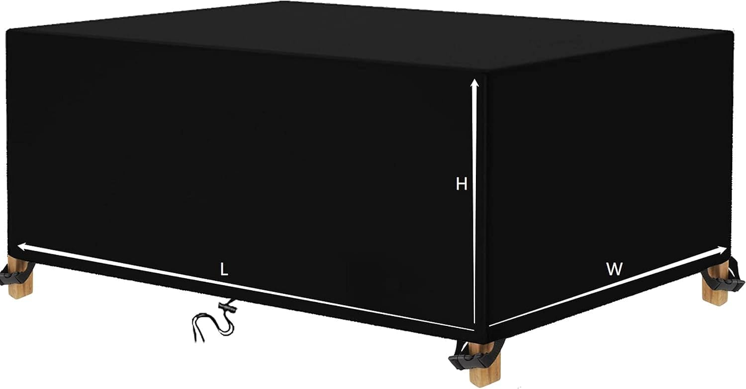 Housse pour meuble en osier de jardin en Oxford 420D noir résistant de 180 cm