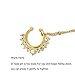 Honbay Fake Septum Ring Non Piercing Indian Nose Rings with Chain Nose to Ear Chain (Gold)