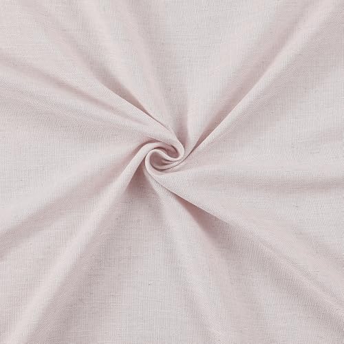 Image of Vision Home Soft Pink Pinch Pleated Semi Sheer Curtains Textured Linen Blended Light Filtering Window Curtains 84 inch for Living Room Bedroom Pinch Pleat Drapes with Hooks 2 Panels 40 inch Wx84 L