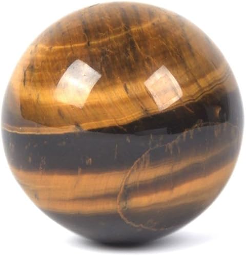 Justinstones Ojo de tigre dorado natural de 0.787 pulgadas (0.787 in) con piedras preciosas curativas de cristal energético, colección de espécimen