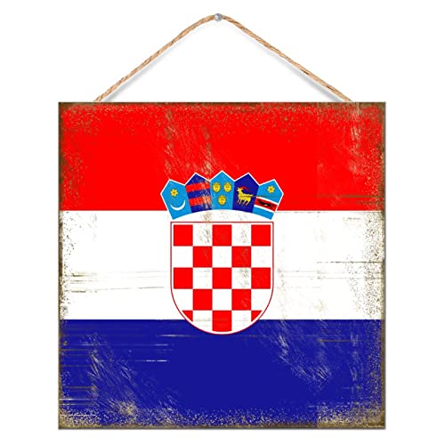 Cadeaux nautiques plaque décorative bois Croatie pour le porche