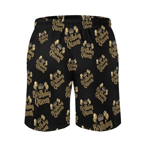 Birthday Queen Mens Swim Trunks Quick Dry Beach Swimming Shorts with Mesh Lining and Pockets4