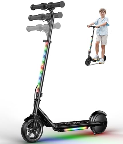 Image of Electric Scooter for Kids Ages 6-12, 150W Motor,10 Mph Max Speed, LED Display, K2-2 Speeds (6 /10 MPH), K2 Pro /K6-3 Speeds, Magnetic Charging, Colorful Light, Dual Brake Scooter for Girls Boys