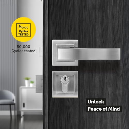 Image of Yale YECM-405-OR-TT-SS Mortise Door Lock for Bedroom /Home /Office /Hotel Suitable for Left /Right Handed Doors | Comes with Rose & Escutcheons with thumb turn, 3 KEYS cylinder and lock body (Satin Steel)