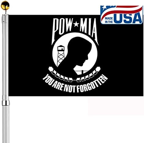 Mia Pow Flag 3x5 Outdoor Double Sided Made In USA-Black You are Not Forgotten Prisoner of War Military Flags Heavy Duty 3 Ply Fade Resistant for Outside Outdoor Indoor