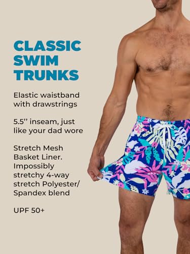 Image of Chubbies Men's Swim Trunks, Stretch Swimming Board Shorts, 5.5 inch Inseam