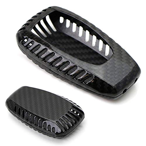 iJDMTOY (1) Real Carbon Fiber Gloss Black Key Fob Protective Cover Case Compatible With 2013-up Subaru BRZ, 2015-up Subaru Legacy, Outback, XV Crosstrek, 16-up WRX or STi, 17-up Forester Impreza, etc