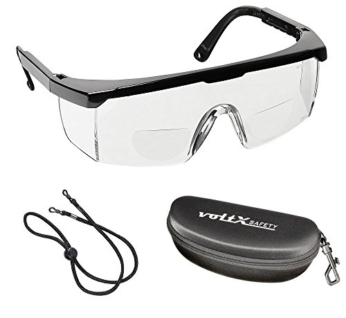 voltX 'Classique' Lunettes de sécurité bifocales avec étui et cordon doté d'un arrêtoir - Transparentes - Dioptrie +2,50 Cover