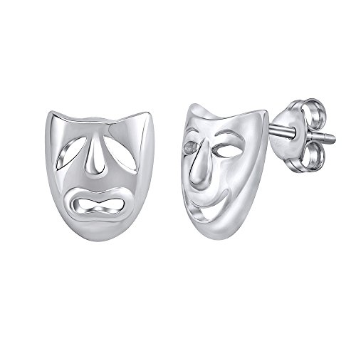Pendientes máscaras de teatro de plata de ley 925 rodiado Cover