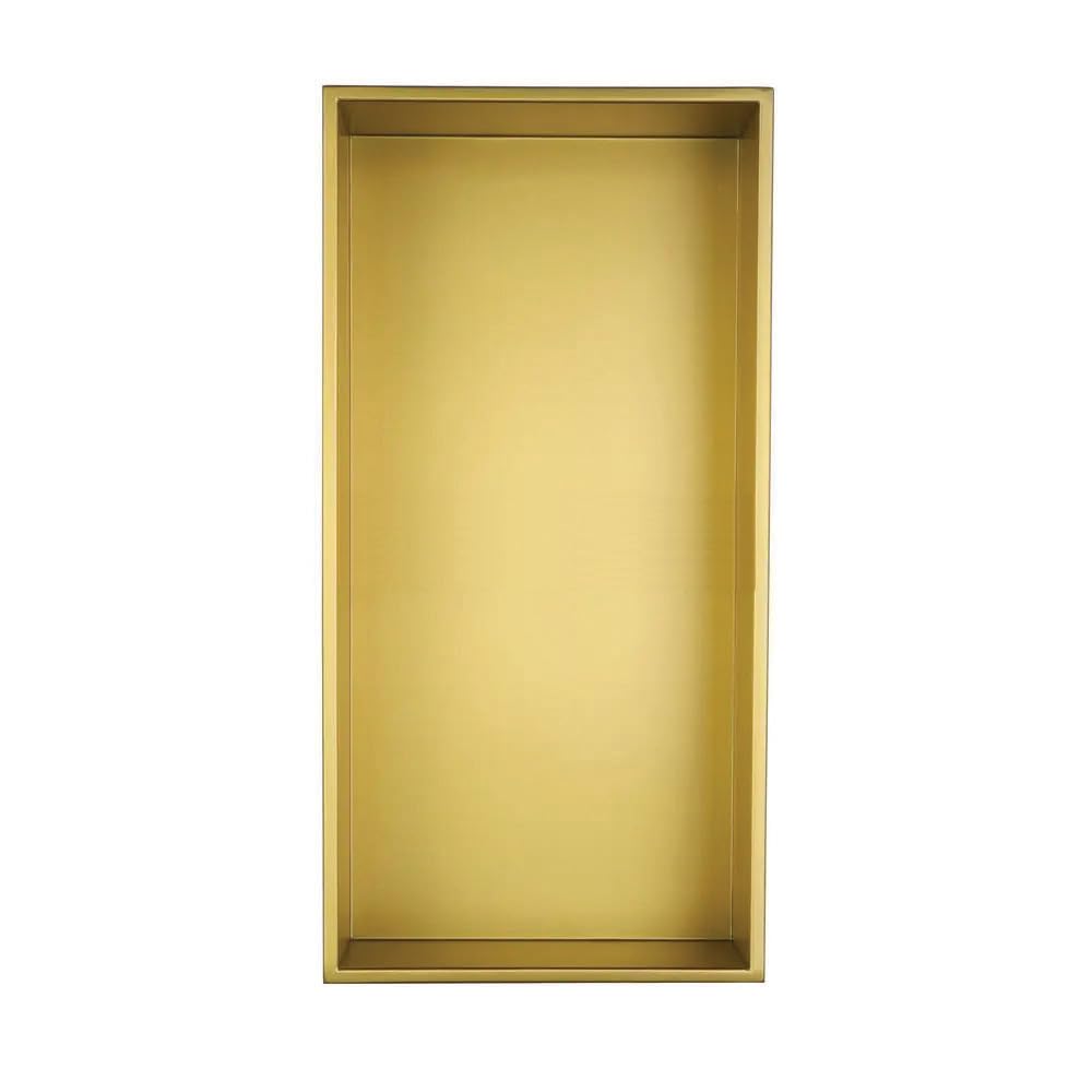 Milano Brushed Brass Recessed Shower Niche Storage Shelf 640 x 340mm