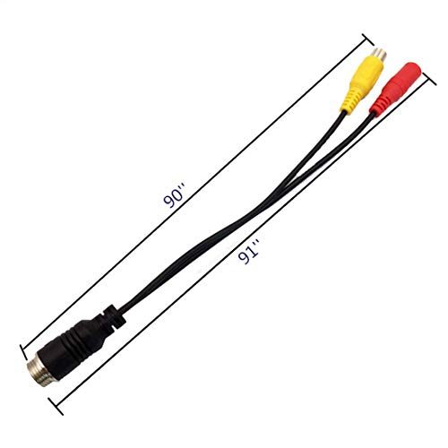Wanying (2 Pcs Pack) M12 Extension Cable - 4 Pin Connector - 4P Male To Rca Av For Car Camera #TOP4