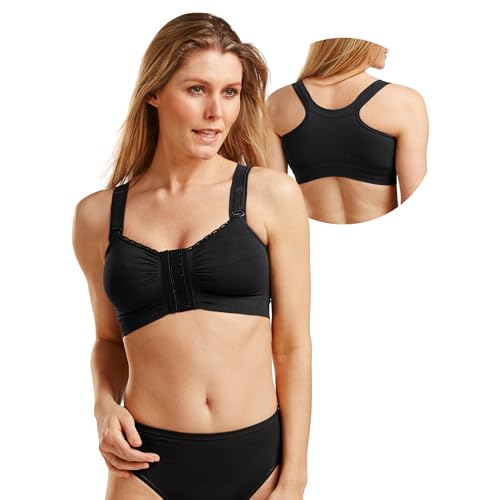 Carefix Alice Front Close Comfort Bra w/ Adjustable Straps #329150, Black, Small