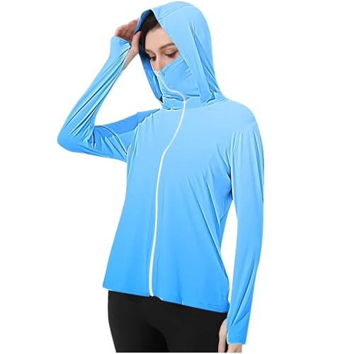 Womens Athletic Jacket Zip Up Workout Sun Protection Jackets Long Sleeve UV Hoodies Tops Mesh Running Gym Shirts