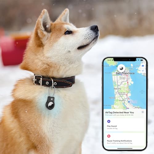 Fiuned AirTag Keychain Holder - Air tag Lock Case with Wire Cable Compatible with Apple AirTags, Ultra Durable Anti-Lost Protective Case with Keyring for Luggage, Key, Backpack, Pet, Black (4 Pack) - Image 7