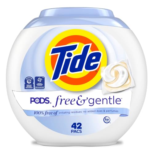 Tide Pods Free and Gentle Laundry Detergent Soap Pacs Tide Pods Laundry Detergent 42 Count