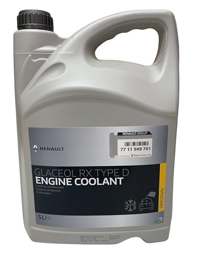 Renault Liquide de Refroidissement Liquide de Refroidissement Glaceol RX Type D Jaune, 5 litres